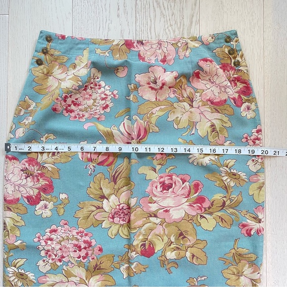 Cambridge Country Store Pansy Big Print Denim Blue longline Maxi Pencil Skirt - Picture 8 of 12